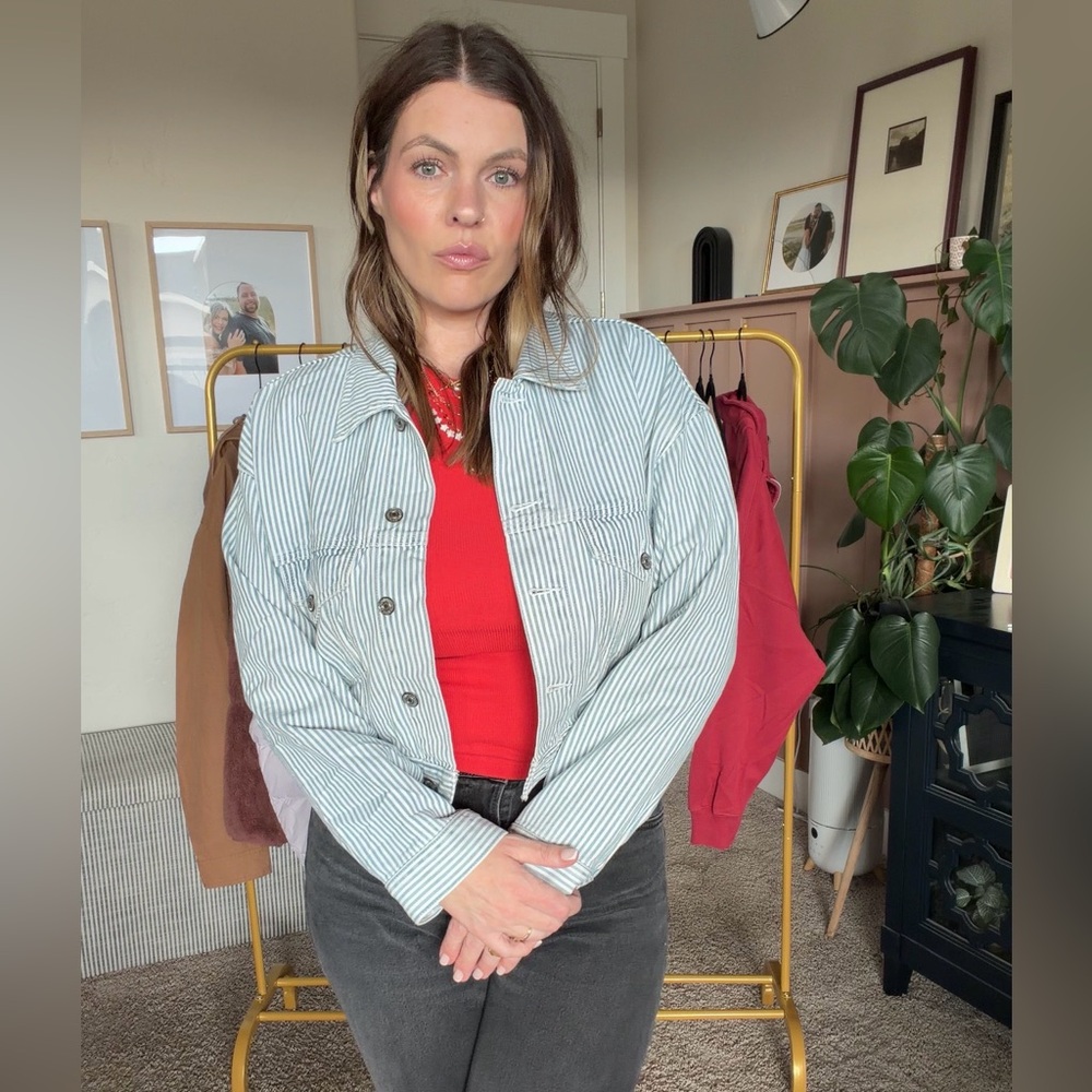 Abercrombie striped denim Jacket